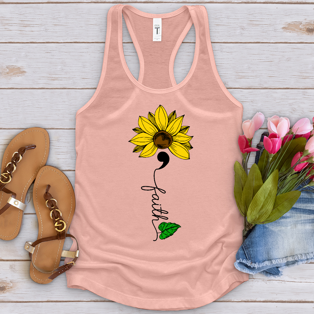 Faith Semicolon Sunflower Tank Top