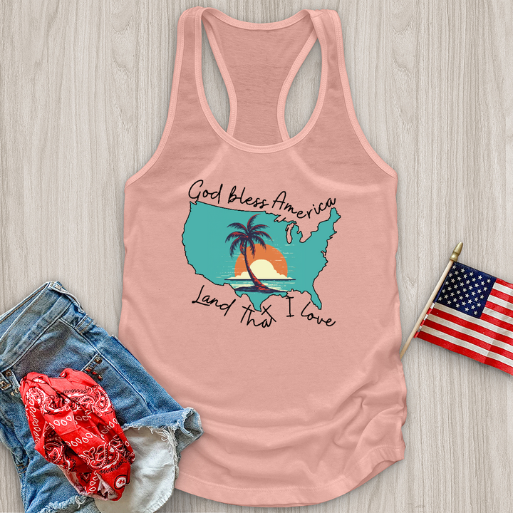 Palm Tree Beach Ocean Tank Top