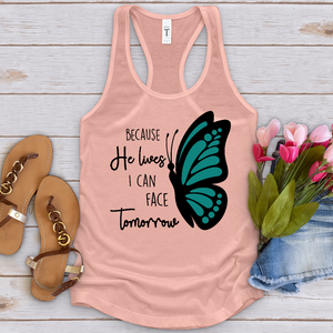 Because He Lives Butterfly 2 Tank Top