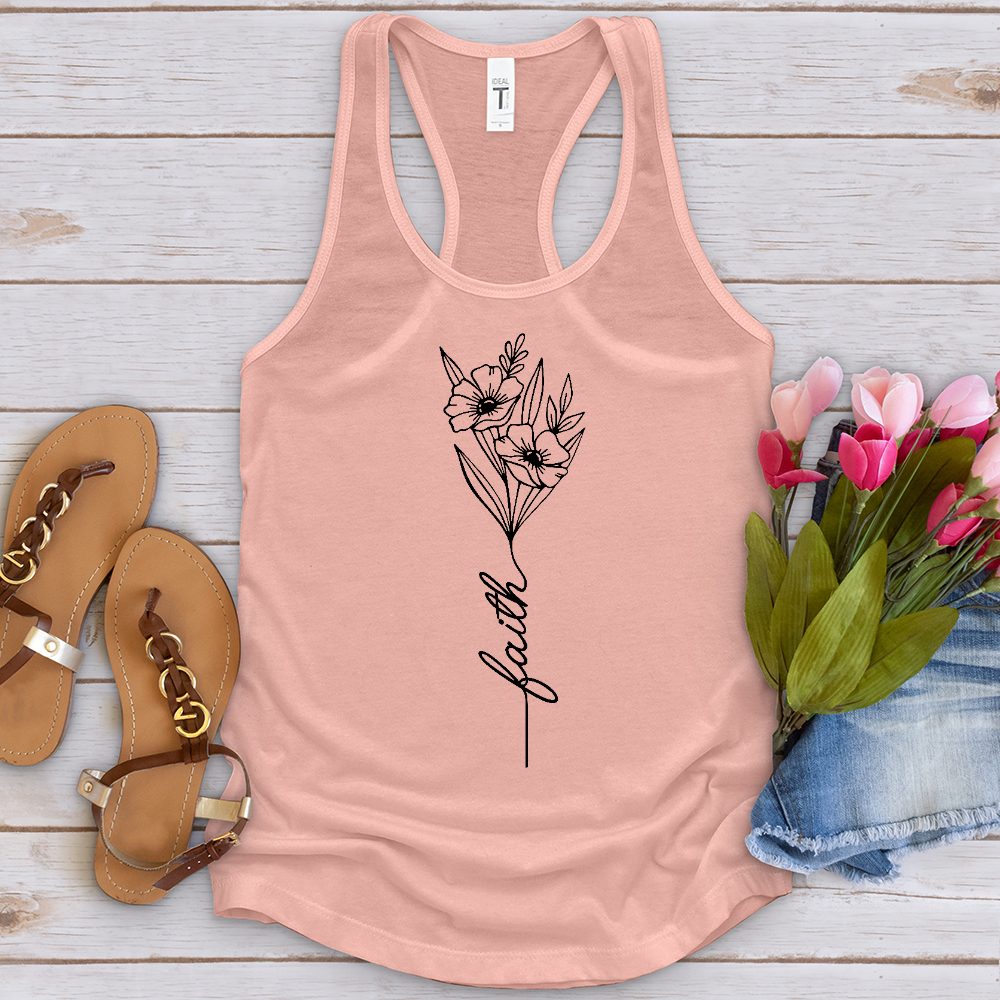 Faith Spring Flower Bouquet Tank Top