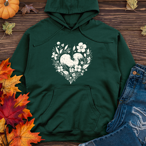 A simple heart with flowers Midweight Hoodie