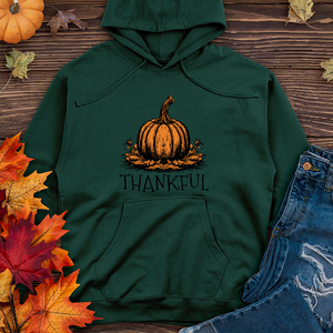 Thankful Orange Pumpkin Midweight Hoodie