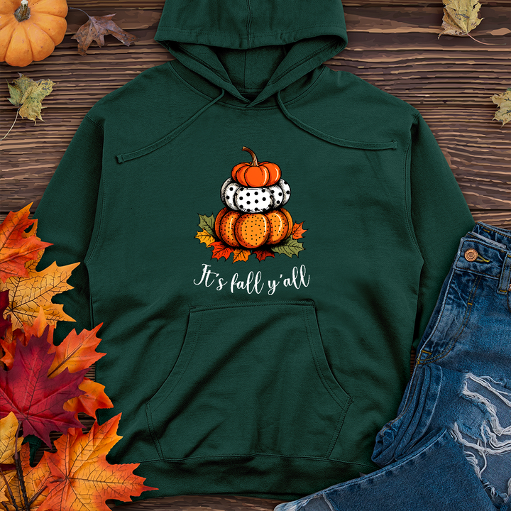 It's Fall Y'all Stacked Pumpkins Midweight Hoodie