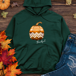 Thankful Gold Glitter Pumpkin Midweight Hoodie