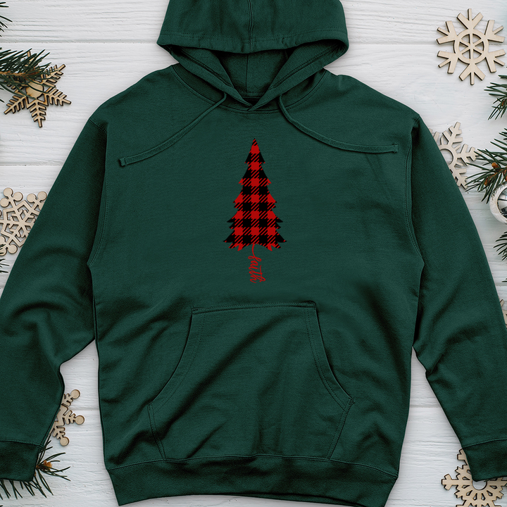 Faith Christmas Pattern Midweight Hooded Sweatshirt