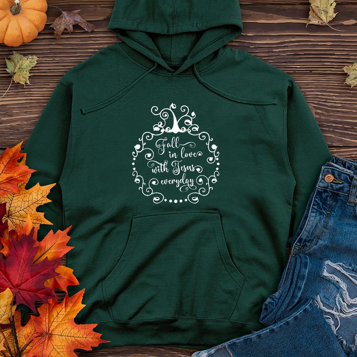 Fall in love with Jesus Midweight Hoodie