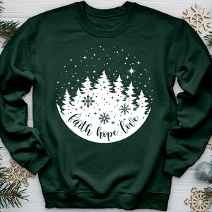 Snowy Faith Hope Love Crewneck