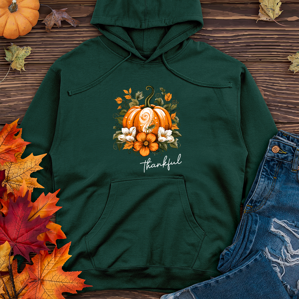 Thankful Foliage Pumpkin Midweight Hoodie