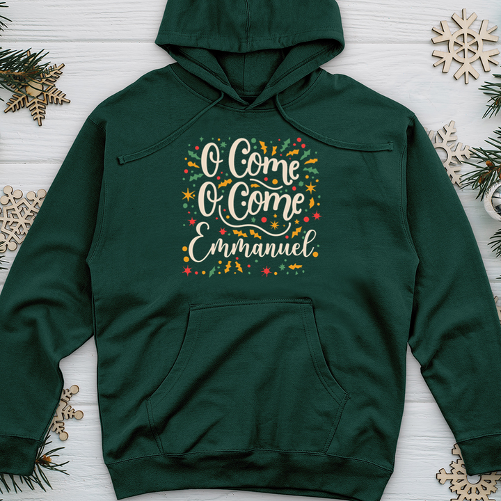 O Come O Come Emmanuel Midweight Hooded Sweatshirt