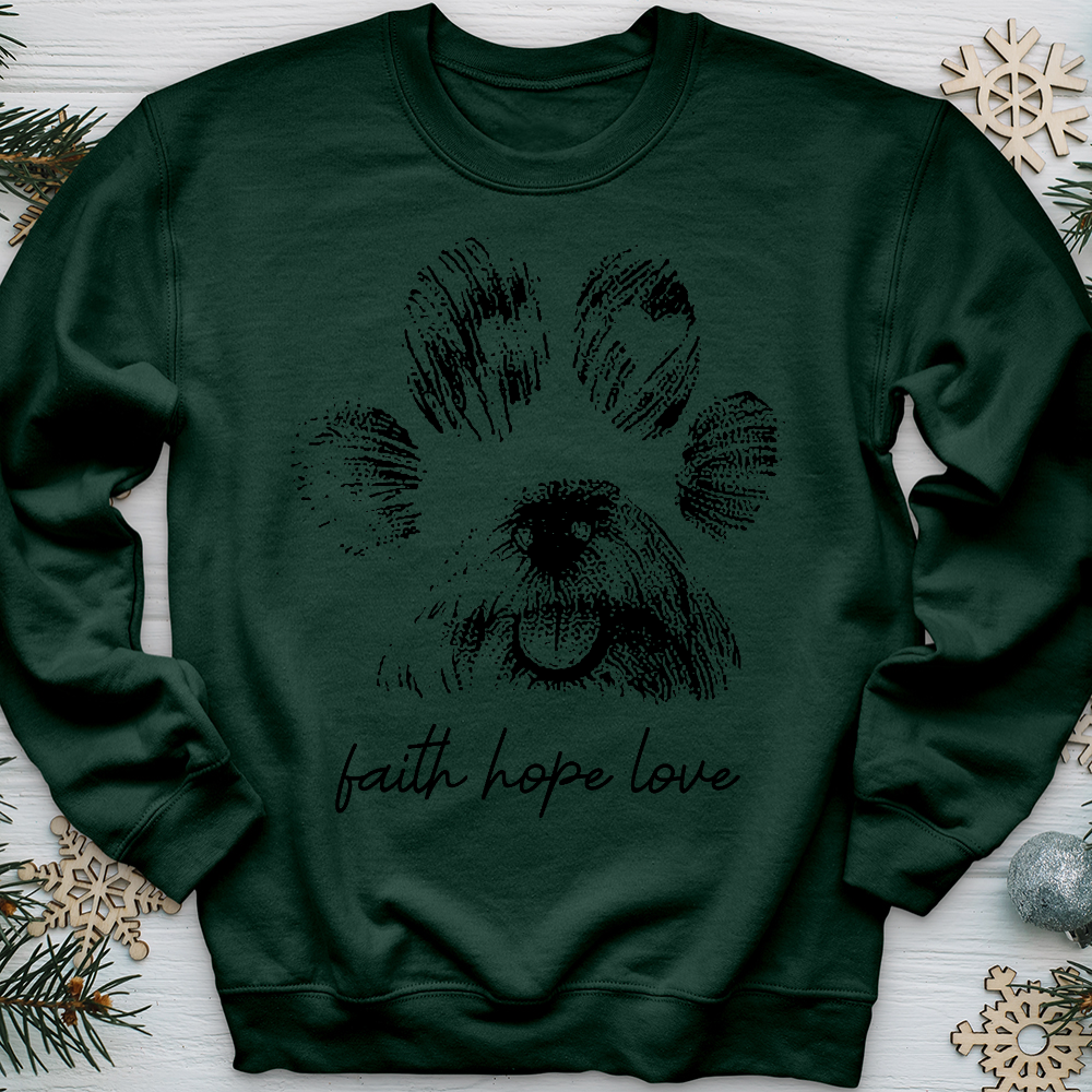 Faith Paw Print Face Crewneck