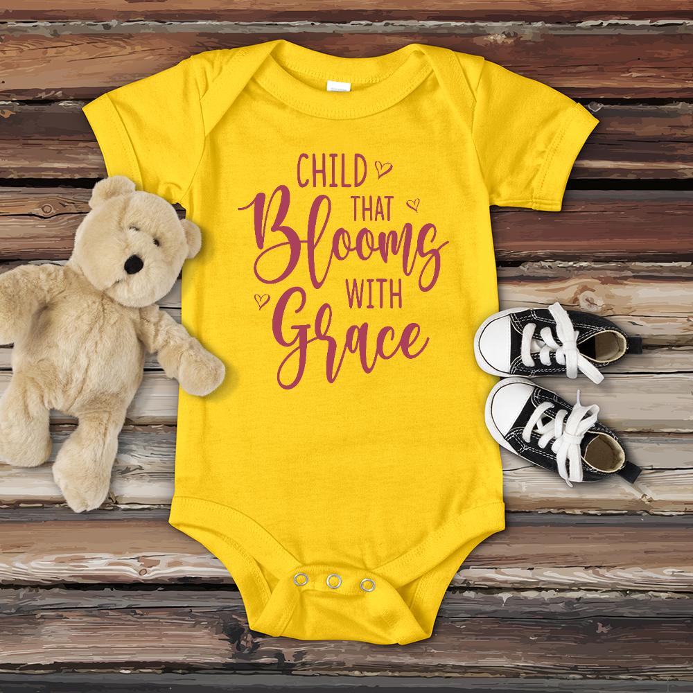 Child Bloom with Grace Baby Onesie