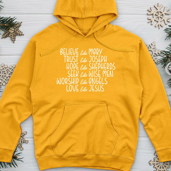 Believe Like Mary Midweight Hooded Sweatshirt