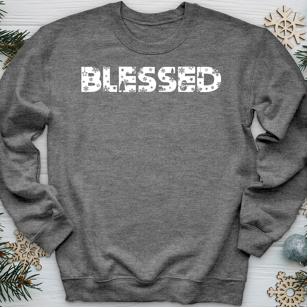 Blessed Winter Font  Crewneck