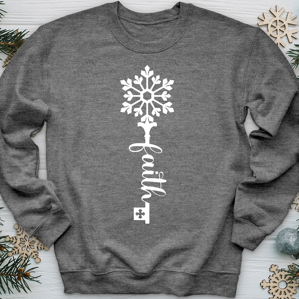 Faith Is The Key Snowflake Crewneck