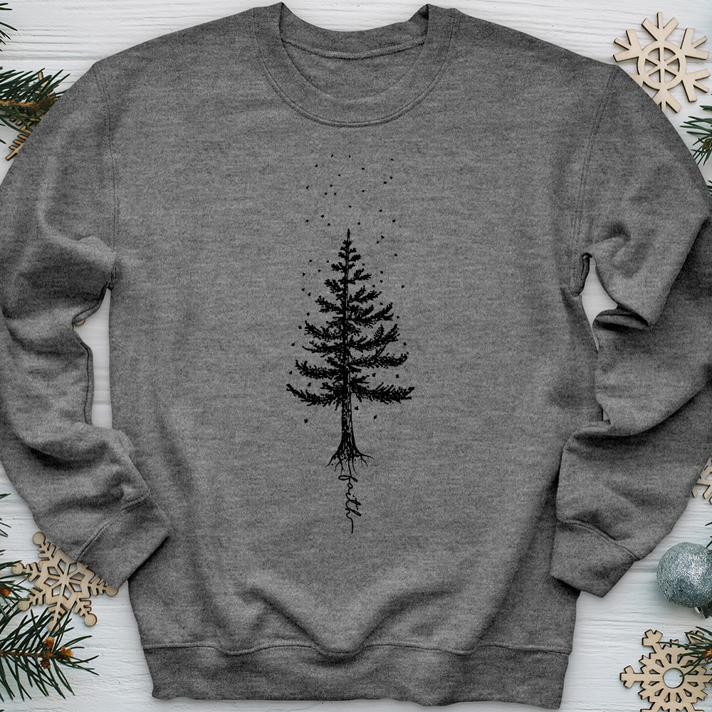 Rooted In Faith Pine Tree Crewneck