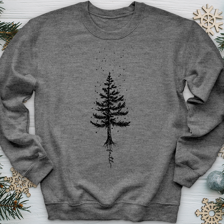 Rooted In Faith Pine Tree Crewneck