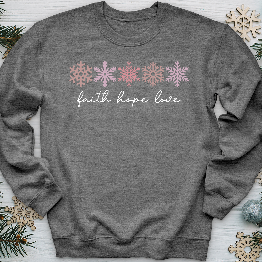 Faith Hope Love Snowflake Assortment Crewneck