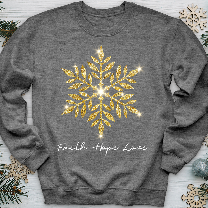 Gold Snowflake Shimmer Crewneck