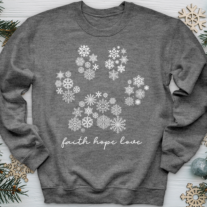 Snowflake Paw Print Crewneck