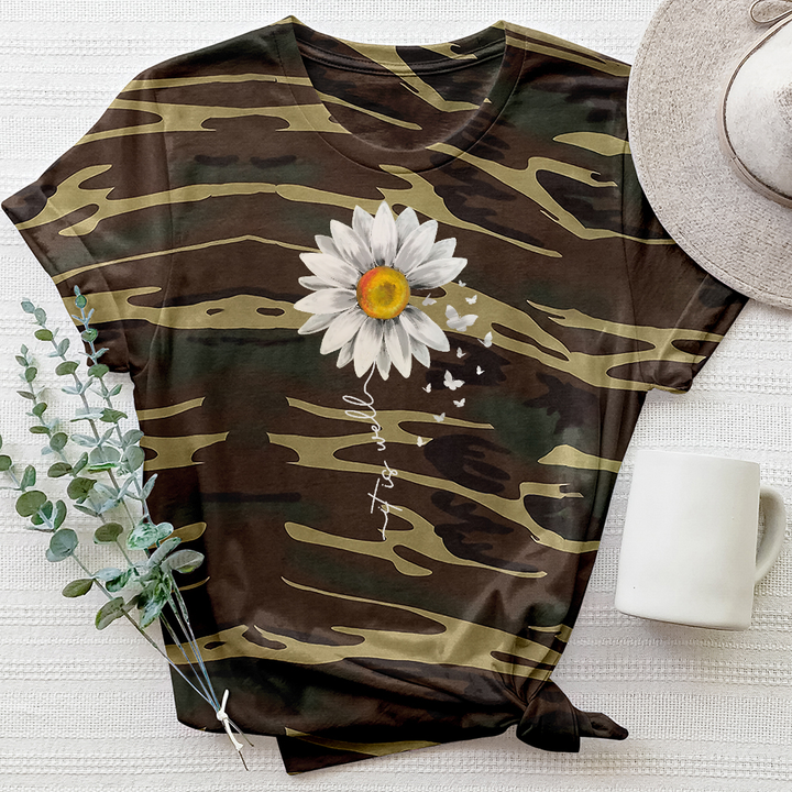 It is Well Flower Stem Camo Tee