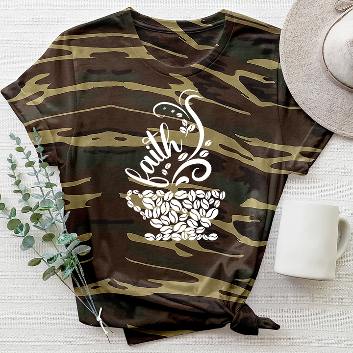 Coffee and Faith Camo Tee