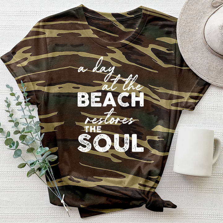 The Beach Restores My Soul Camo Tee