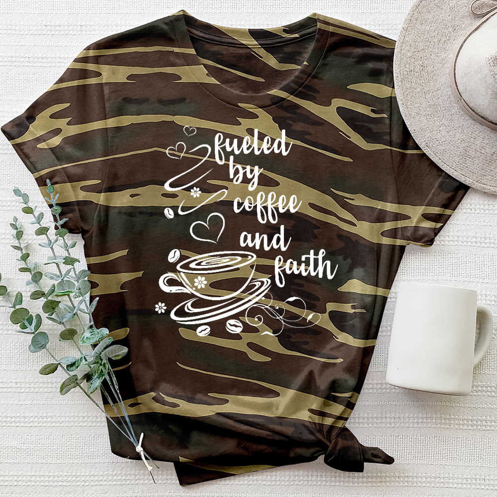 Coffee and Faith Abstract Camo Tee