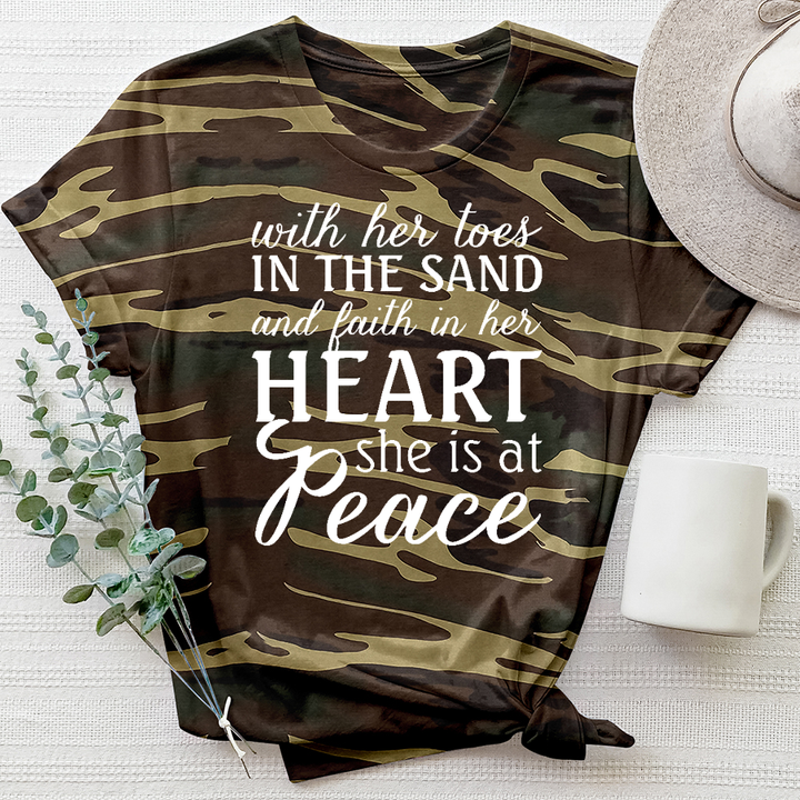 She is at Peace Camo Tee