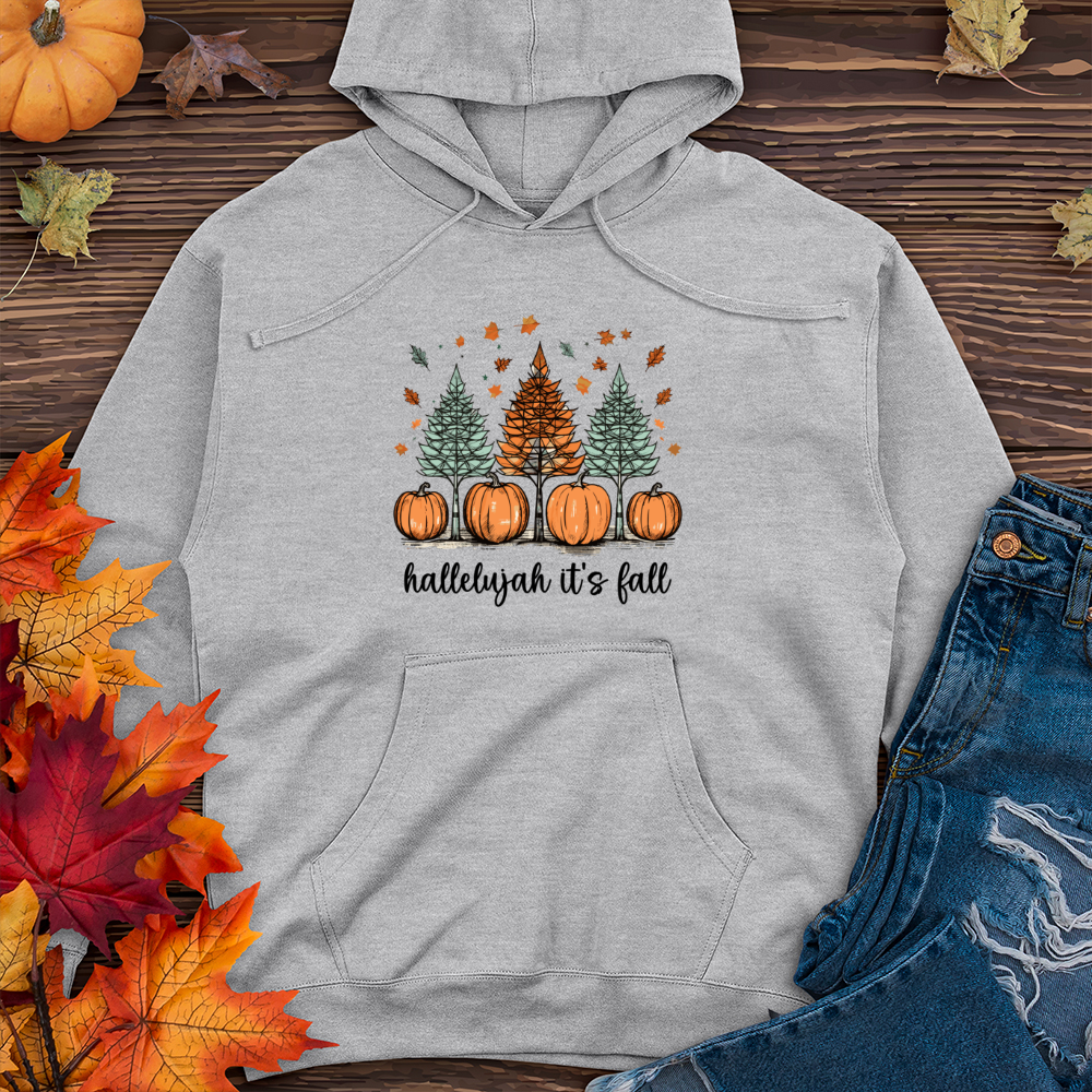 Cozy Autumn Trio Sparkling Trees Midweight Hooded Sweatshirt