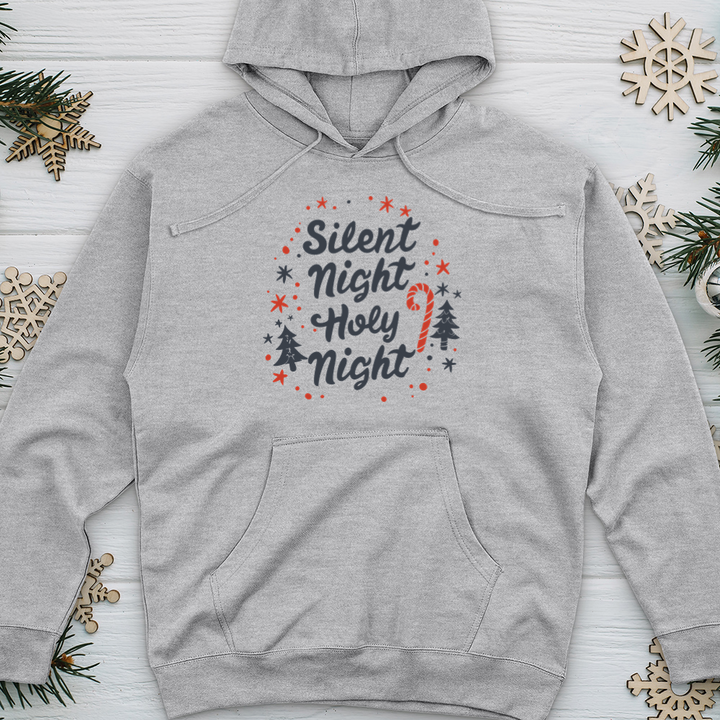 Silent Night Holy Night 01 Midweight Hooded Sweatshirt