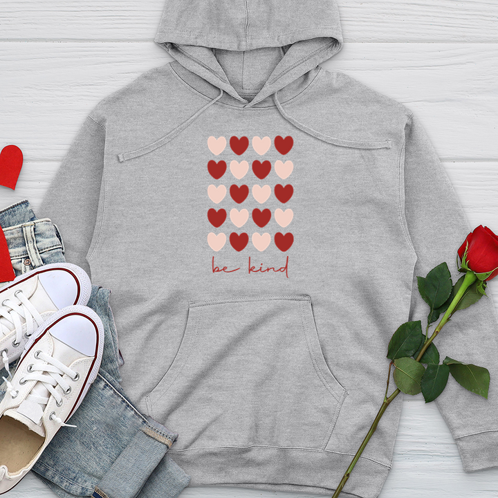 Be Kind Heart 01 Midweight Hooded Sweatshirt