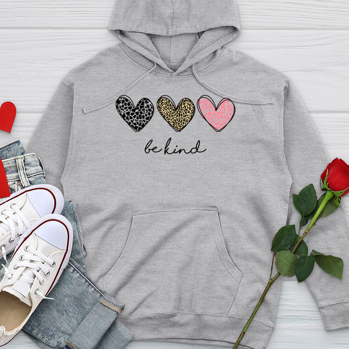 Be Kind Heart Patterns Midweight Hooded Sweatshirt