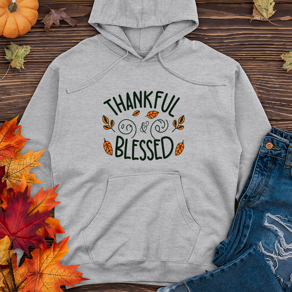 Thankful and blessed Midweight Hooded Sweatshirt