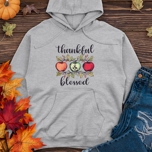 Retro Cozy Floral Trio Apples Midweight Hooded Sweatshirt