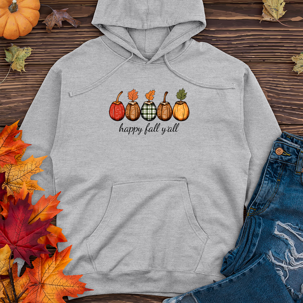 Retro Cozy Plaid Trio Acorns Midweight Hooded Sweatshirt