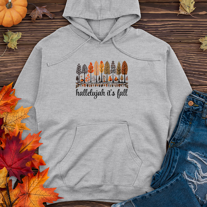 Enchanted Woodland Fall Icons Midweight Hooded Sweatshirt