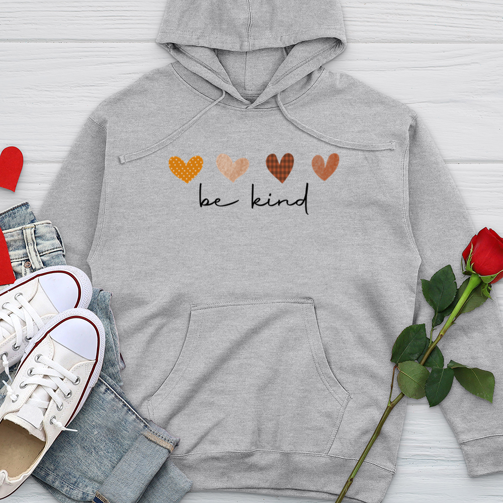 Be Kind Autumn Hearts Midweight Hooded Sweatshirt