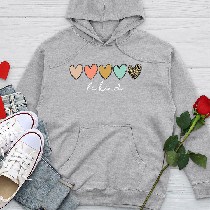 Be Kind Hearts Midweight Hooded Sweatshirt