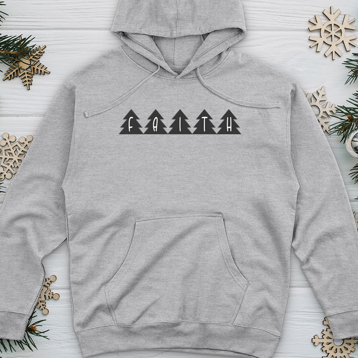 Faith Tree Silhouette Midweight Hooded Sweatshirt