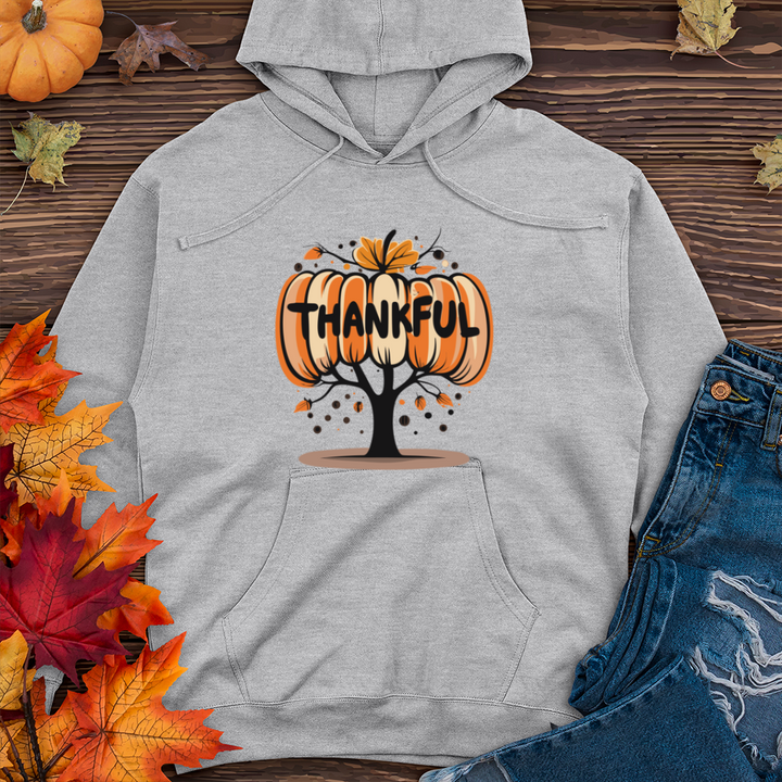 Thankful Pumpkin Tree Midweight Hooded Sweatshirt