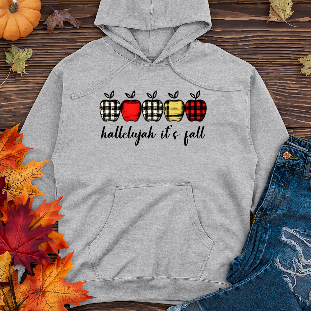 Retro Apple Farm Checkered Row Midweight Hooded Sweatshirt