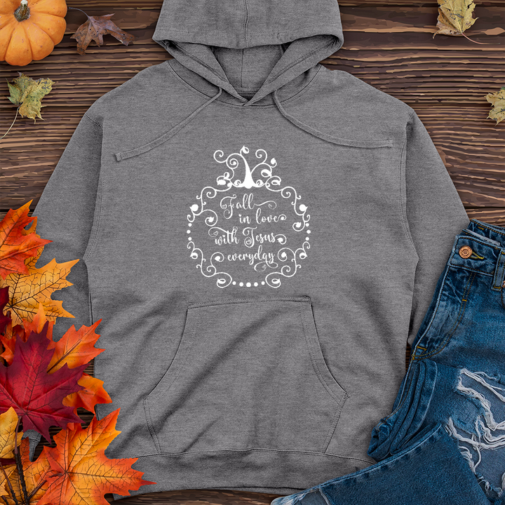 Fall in love with Jesus Midweight Hoodie