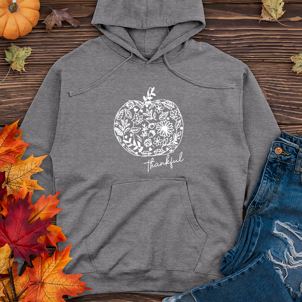 Thankful Flower Pumpkin Midweight Hoodie