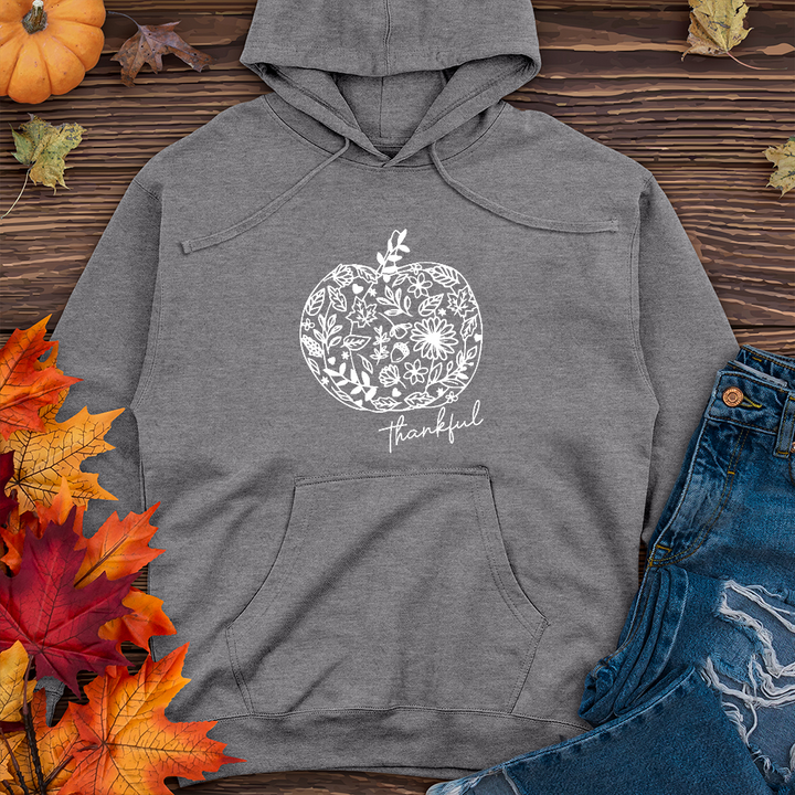 Thankful Flower Pumpkin Midweight Hoodie