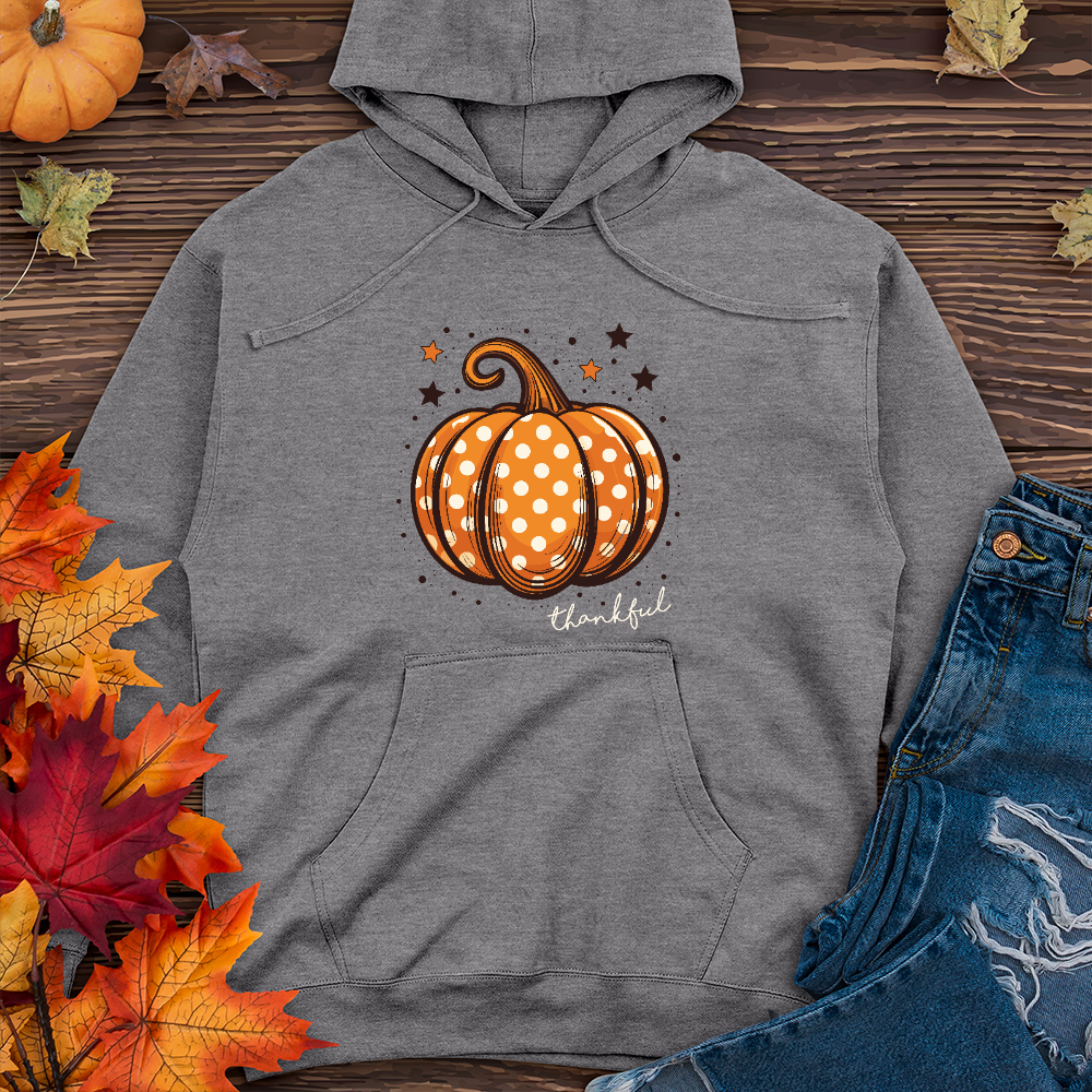 Thankful Dotted Pumpkin Midweight Hoodie