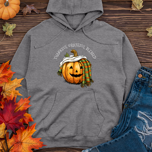 Thankful Grateful Blessed Happy Pumpkin Midweight Hoodie