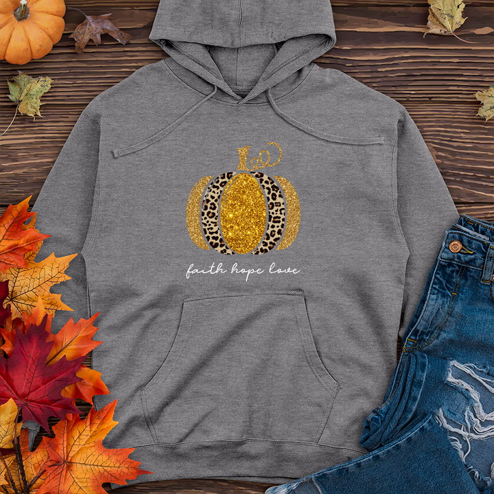 Faith Hope Love Leopard Pumpkin Midweight Hoodie