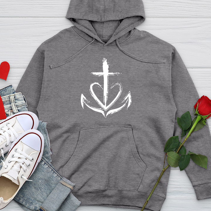 Faith is the anchor Midweight Hooded Sweatshirt