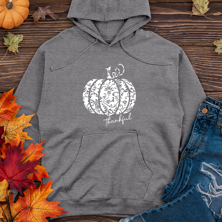 Thankful Floral Pumpkin Midweight Hoodie