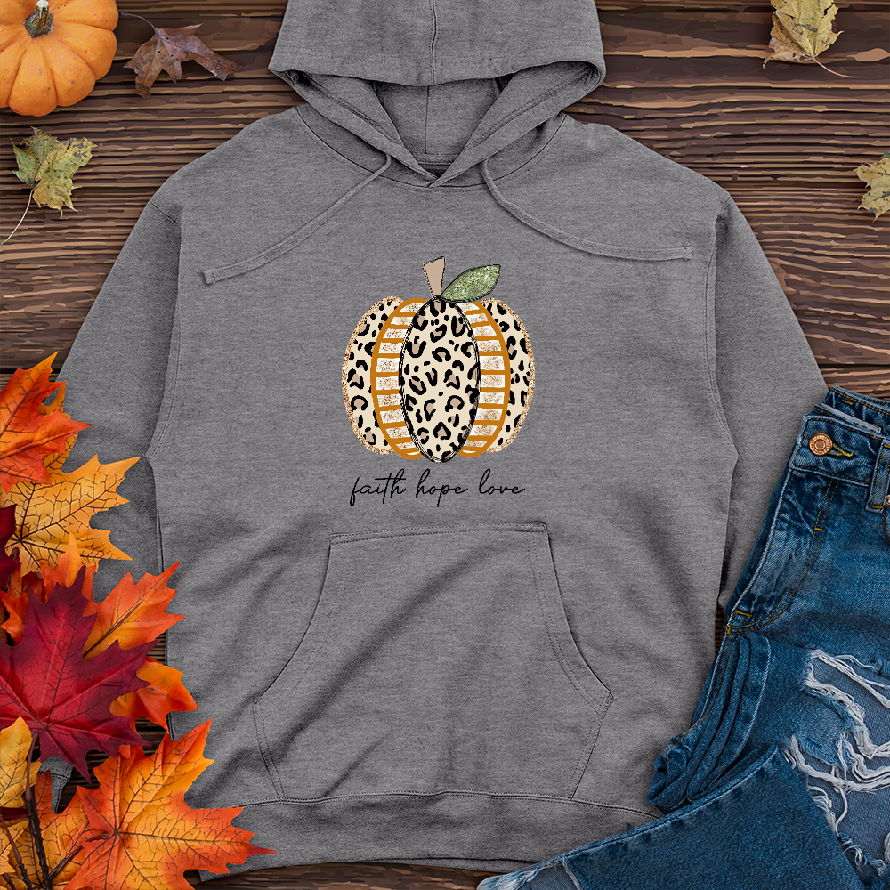 FHL Leopard Gold Pumpkin   Midweight Hoodie